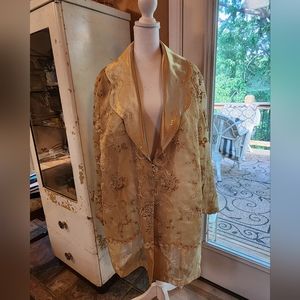 Elegant Gold Embroidered Cape for Women